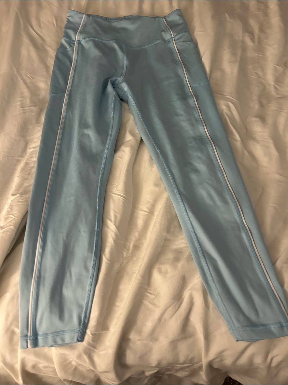 Victoria's Secret Light Blue Athletic Leggings with White Piping